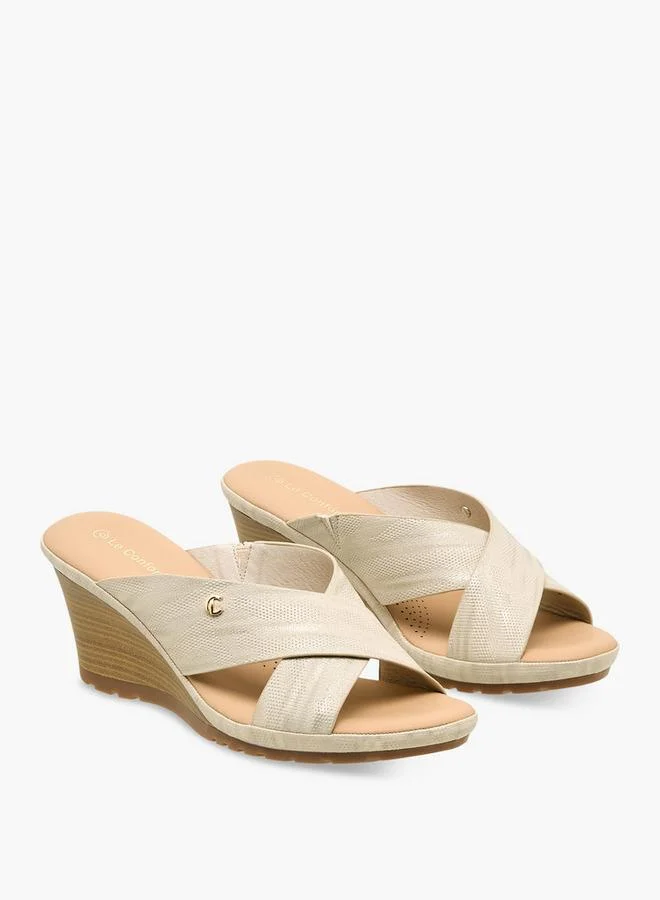لو كونفورت Women Cross Strap Wedge Heel Sandals
